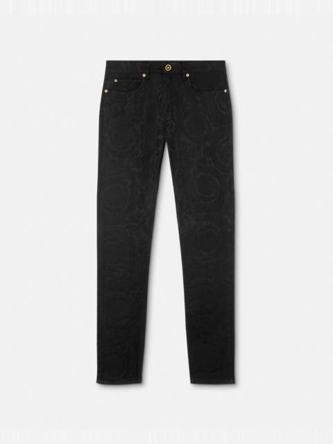 Barocco Jacquard Slim-Fit Jeans