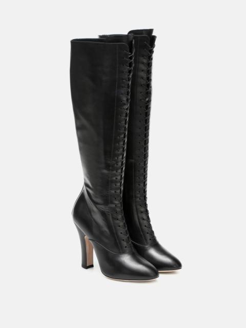 Leather knee-high boots