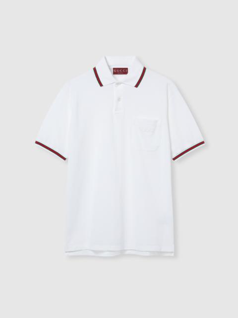 Cotton polo shirt with embroidery