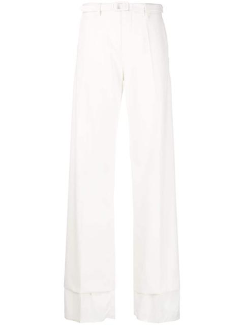 high-waisted flared trousers