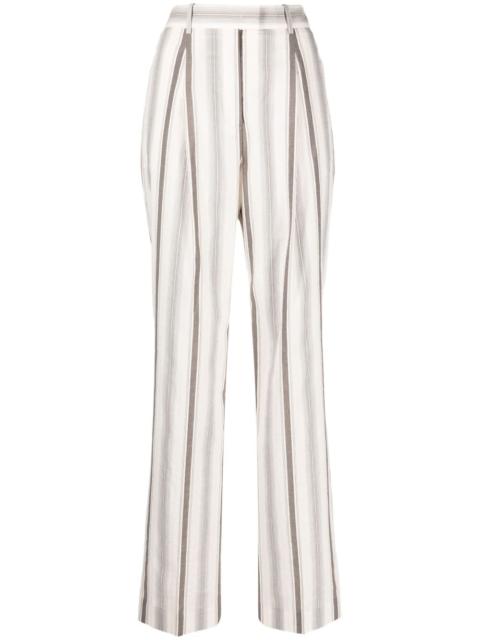 stripe-print straight-leg tailored trousers