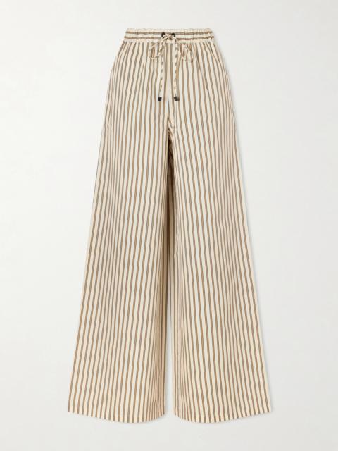 Striped Cotton And Silk-blend Pants
