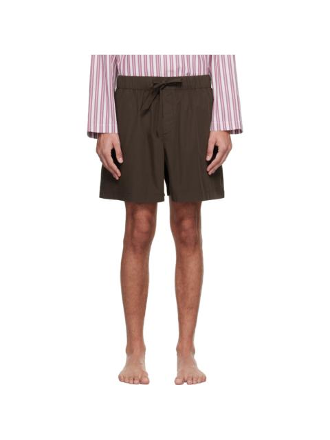 Brown Poplin Pyjama Shorts