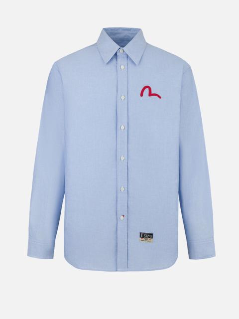 Seagull Embroidery Relax Fit Long Sleeve Oxford Shirt