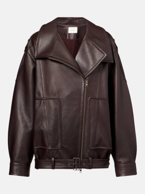 Leather biker jacket