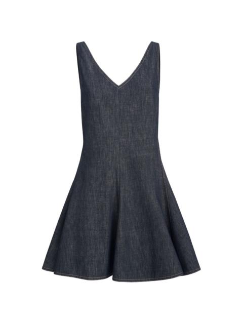 cotton denim-effect twill mini dress