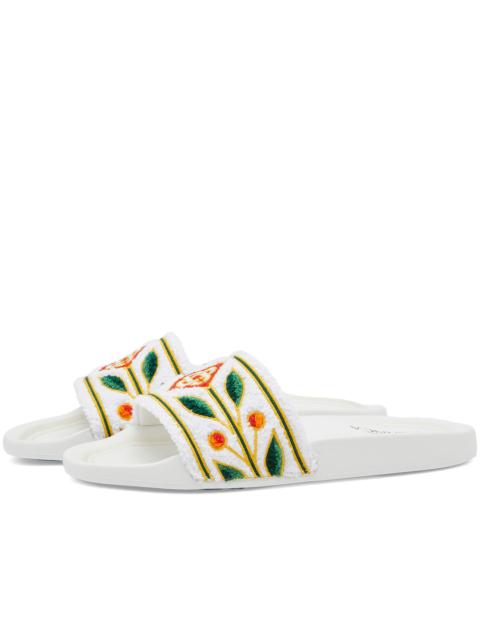 Casablanca Embroidered Terry Slides