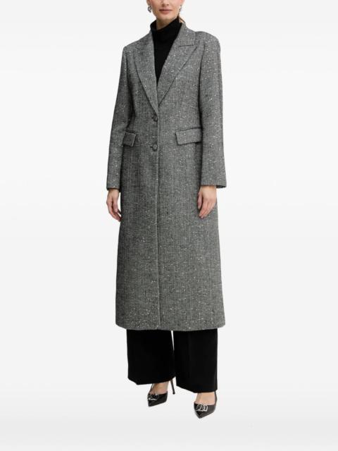 Herringbone button long coat