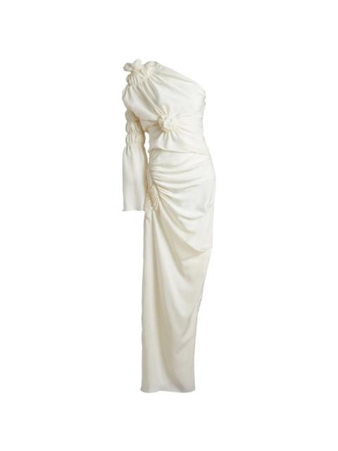 Apollo one-shoulder draped long dress