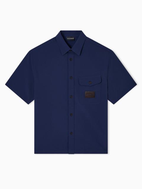 SHORT-SLEEVED OVERSIZED SHIRT IN NYLON SEERSUCKER