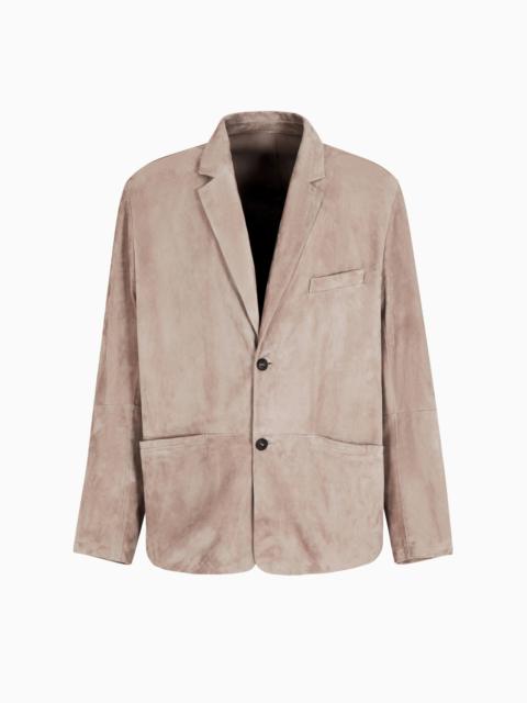 SUEDE GOATSKIN SINGLE-BREASTED JACKET