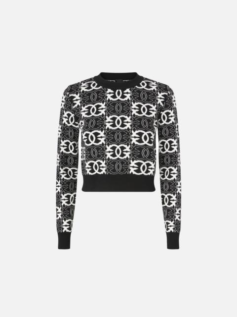 CROPPED SWEATER WITH LOVE BIRDS LOGO