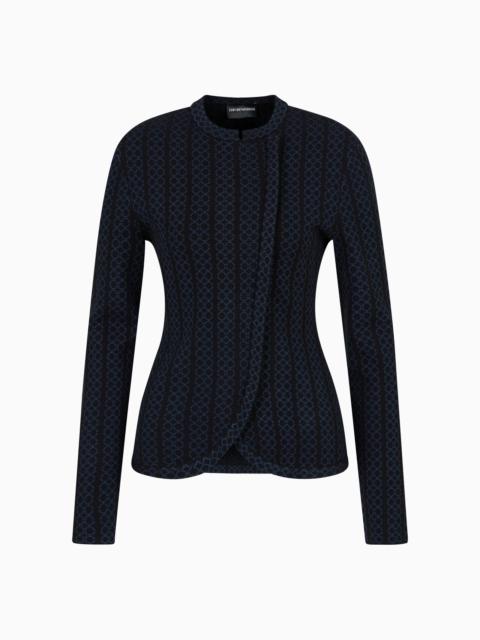 GURU-COLLAR JACKET IN TWO-TONE JACQUARD