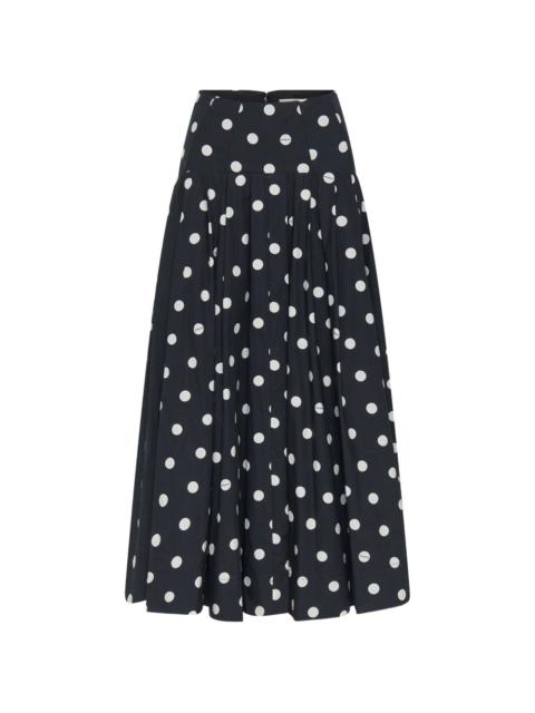 polka-dot midi skirt