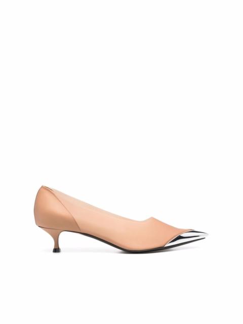 metal toe transparent pumps