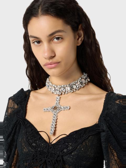 METAL CHOKER WITH SETTINGS AND PENDANT