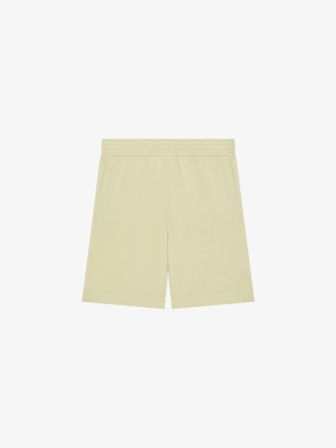 BERMUDA SHORTS IN FLEECE WITH GIVENCHY SIGNATURE