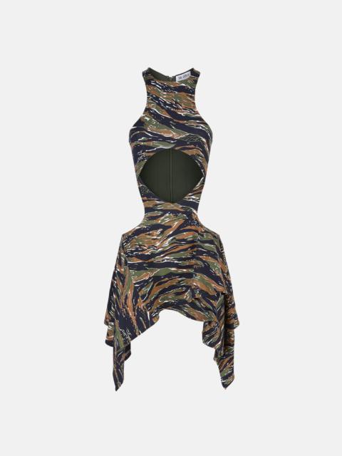 ''MAGNOLIA'' MILITARY AND LIGHT BROWN MINI DRESS