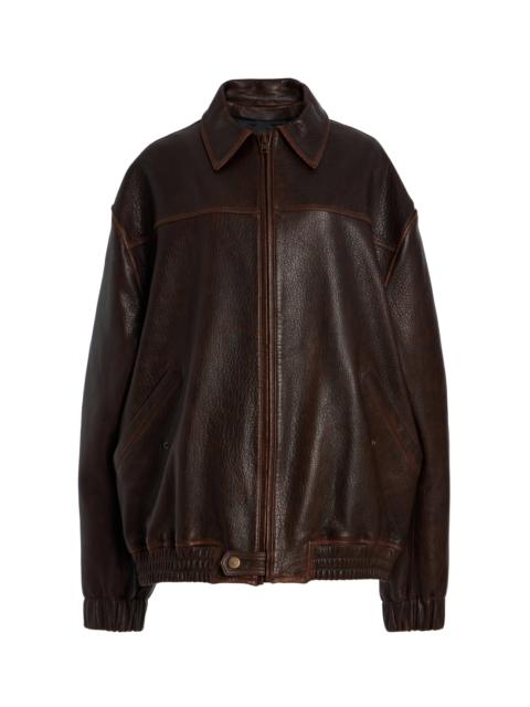 Huntington Oversized Lambskin Jacket brown