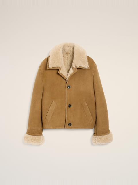 BROWN SHEARLING BUTTONNED JACKET