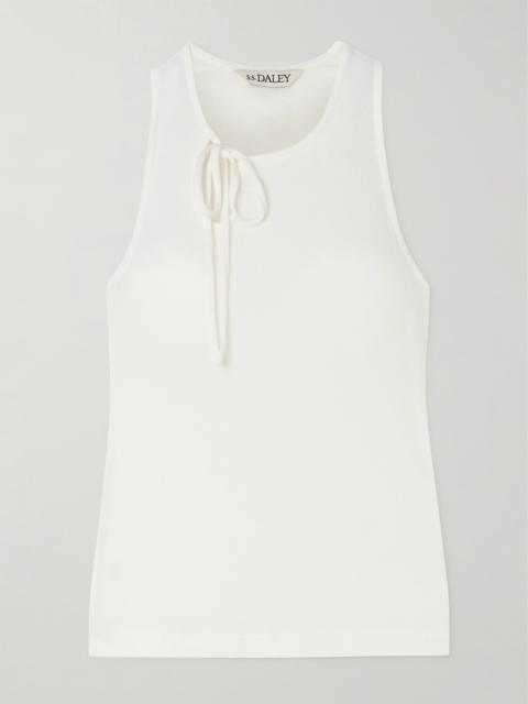 Cochrane Tie-detailed Ribbed Lyocell-blend Jersey Tank