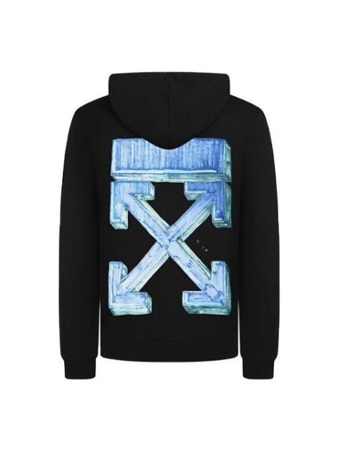 Off-White FW20 Arrows Printing Hooded Pullover Men Black OMBB037E20FLE0021045