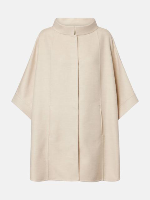 Salzburg leather-trimmed cashmere cape