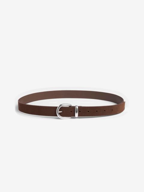 Metal Loop Suede Belt in Chocolate
