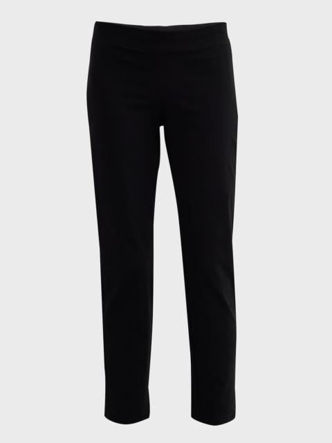 Washable Stretch Crepe Slim Ankle Pants