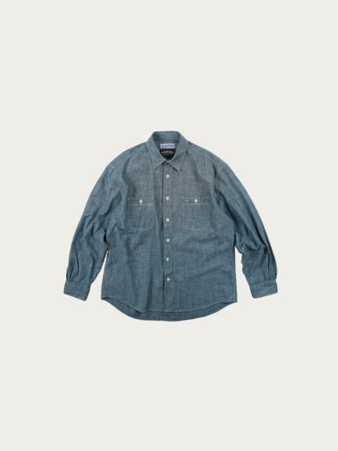 Kuroki Chambray Work Shirt - Washed Blue