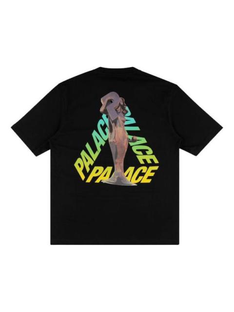 PALACE Rolls P3 Back Logo Gradient Large Triangle Printing Short Sleeve Unisex Black P17TS131T