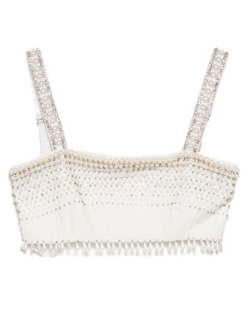 pearl trimmed cropped vest