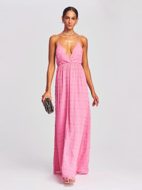 ZADIE EMBELLISHED SILK CHIFFON DRESS