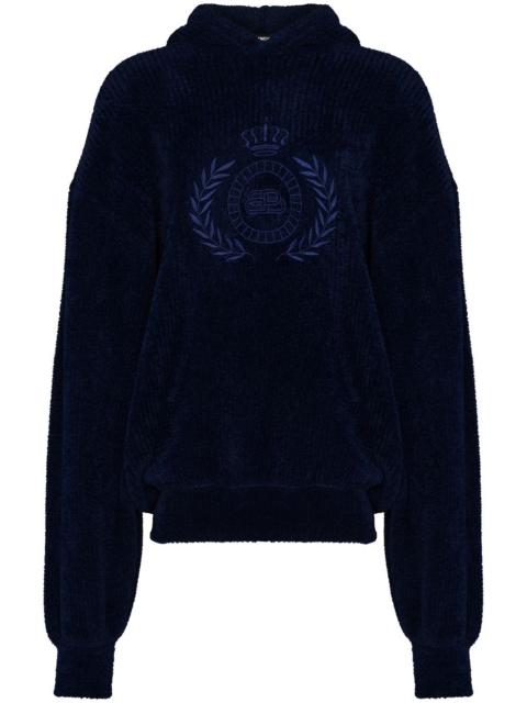 embroidered BB logo fleece hoodie