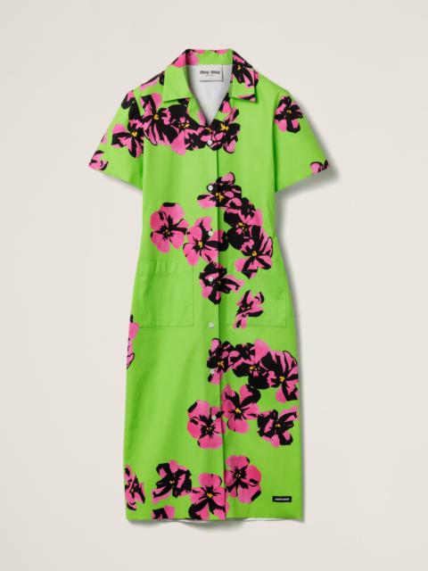 Poplin and jersey dress