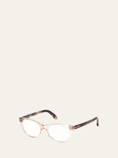 Square Blue Block Optical Frames