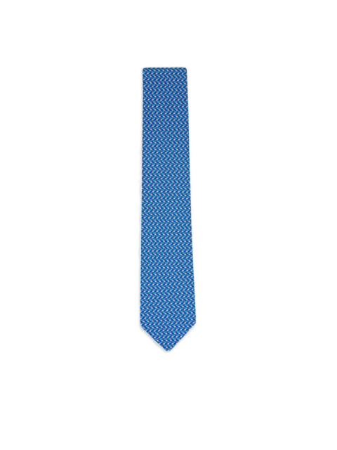 patterned silk tie
