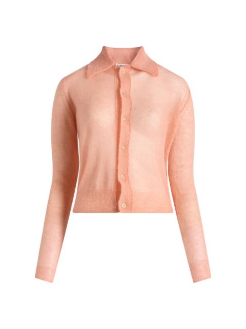 Auralee Kid Mohair Sheer Knit Shirt Cardigan