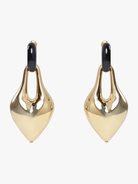 DRIPPING HEART EARRINGS | GOLD/BLACK