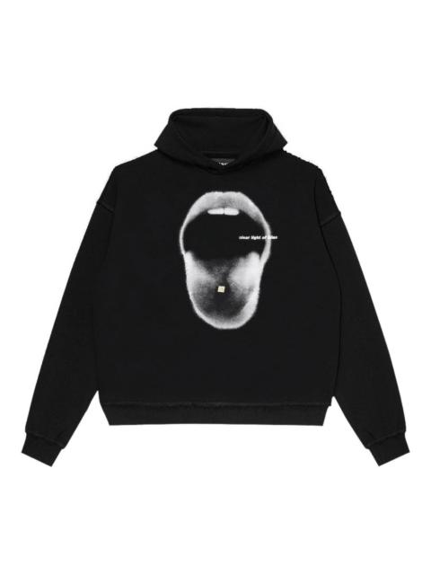 mouth-print graphic hoodie