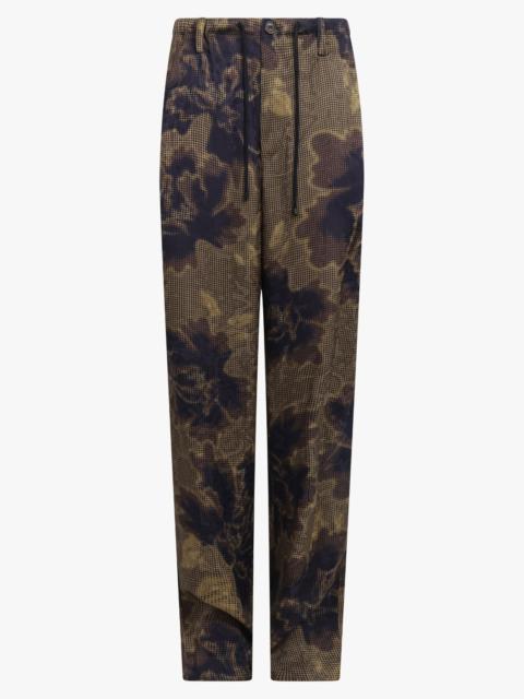 RELAXED FLORAL PRINT PANT | BROWN