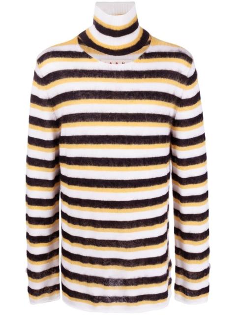 striped roll-neck jumper