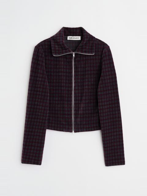 Slim Zip Longsleeve Merlot Houndini Check Velour