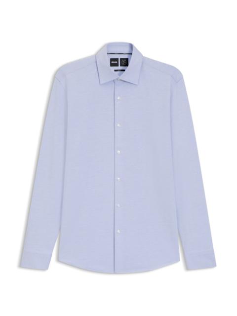 SLIM-FIT SHIRT IN PATTERNED COTTON-BLEND JERSEY