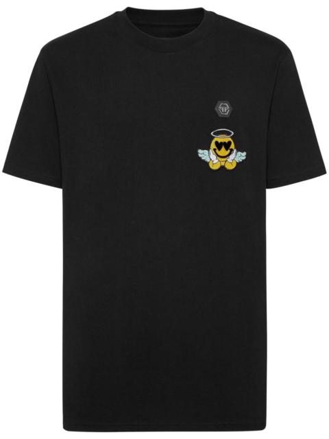 angel smile-patch T-shirt