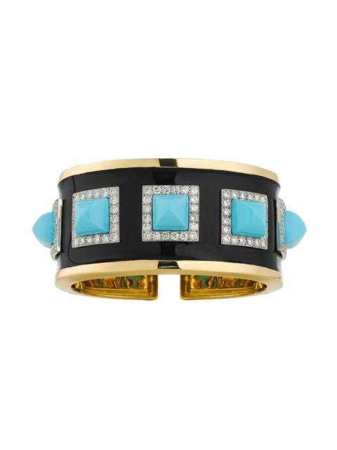 Turquoise Diamond Black Sugarloaf Bastille Cuff Bracelet