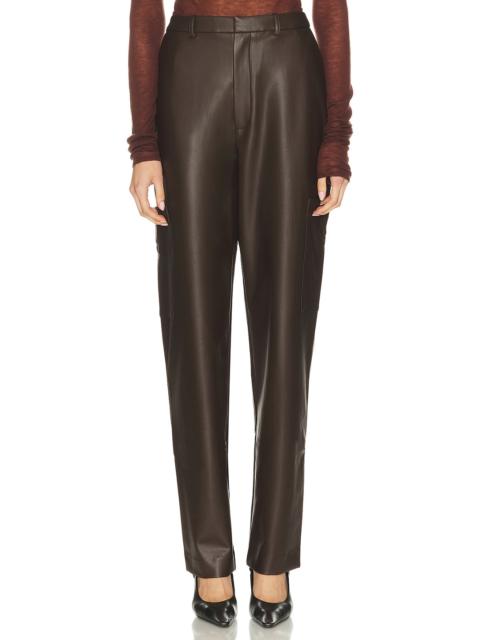Stretch Stretch Faux Leather Tapered Trouser