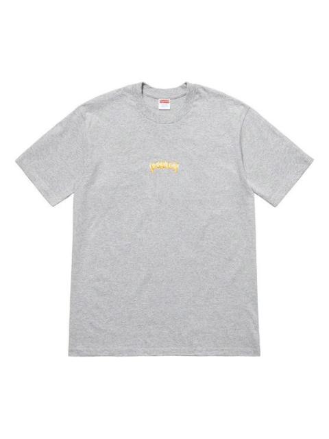 Supreme SS19 Fronts Tee Heather Grey Round Neck Pullover Short Sleeve Unisex Gray SUP-SS19-275