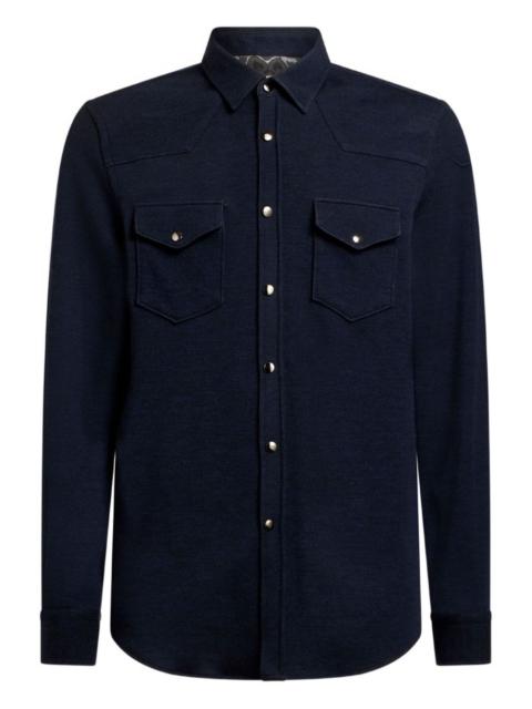 button-placket flap-pocket shirt