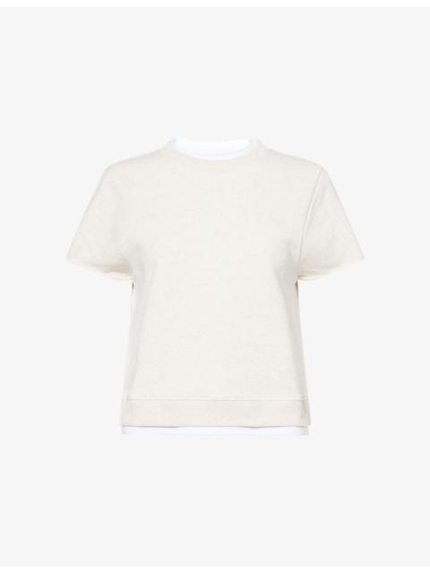 Double-Layer Short-Sleeve Cotton Sweatshirt